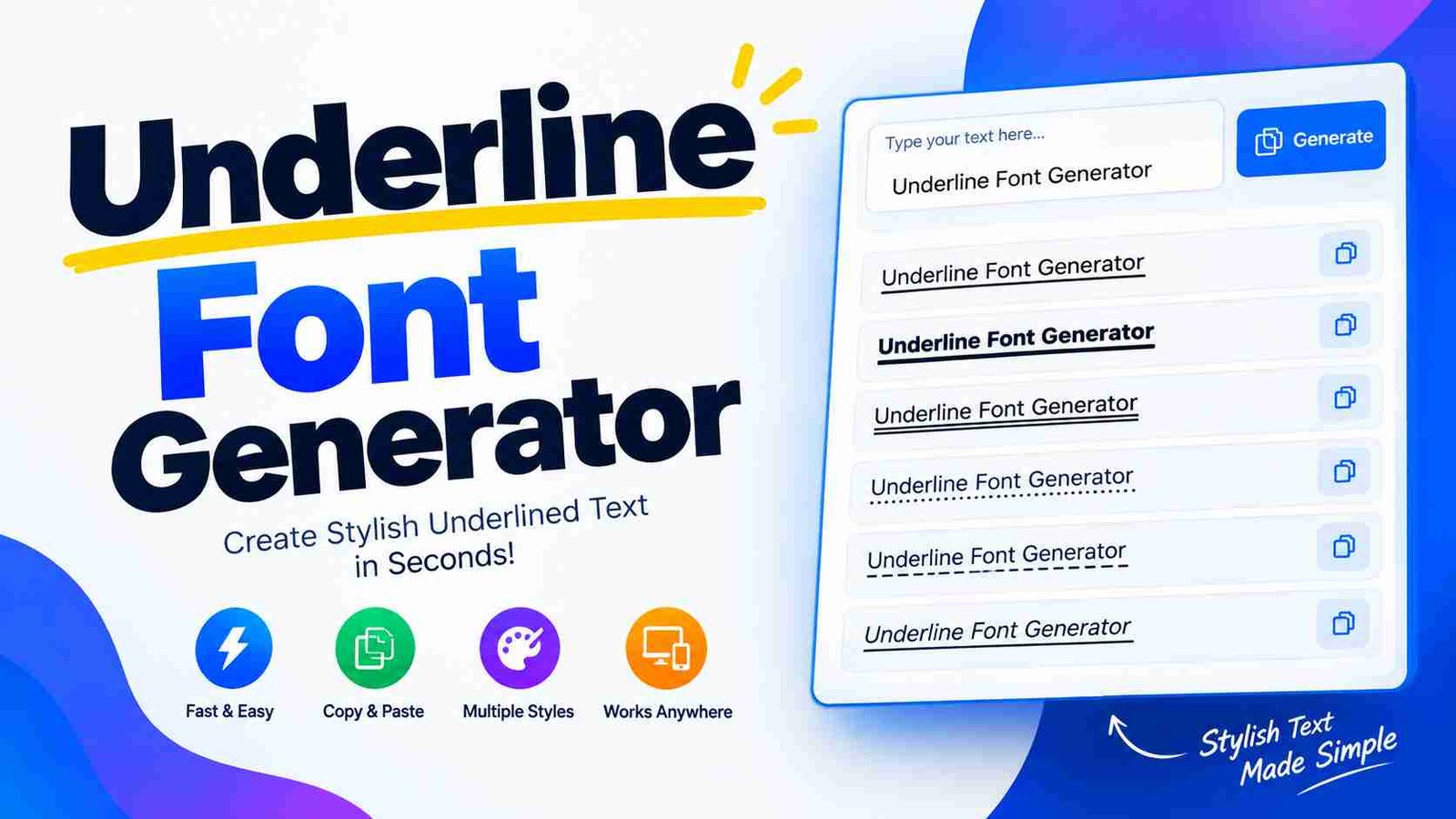Underline Font Generator